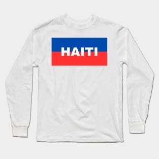 Haiti Flag Colors Long Sleeve T-Shirt